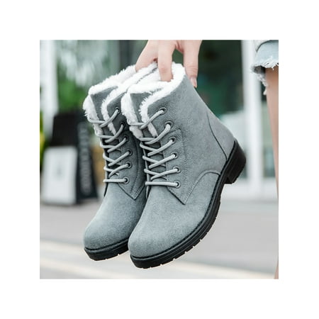 

Audeban Women s High Top Snow Boots Winter Warm Suede Flat Outdoor Shoes