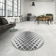 thumbnail image 3 of Ahgly Company Indoor Round Patterned Sonic Silver Gray Area Rugs, 5' Round, 3 of 6