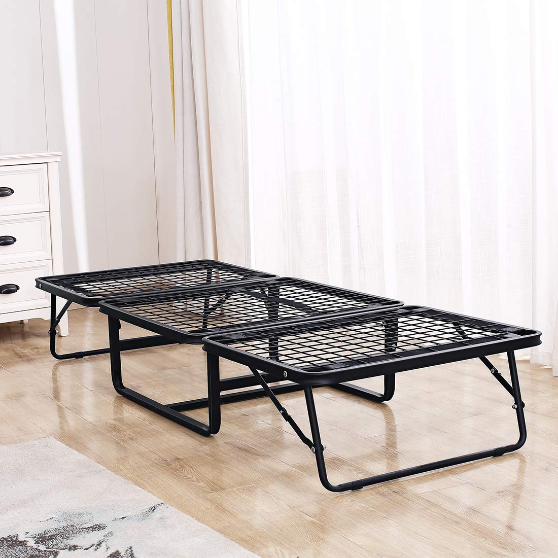 Tatago Ottoman Folding Bed with Steel Mesh Wire Lattice Base, 78" x 30" - image 2 of 7