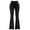 Black, variant on Women's Flare Pants Split Flare Hem High Waist Pants Casual Tummy Control Athleisure Bell Bottom Trousers Yoga Gym Workout Blue