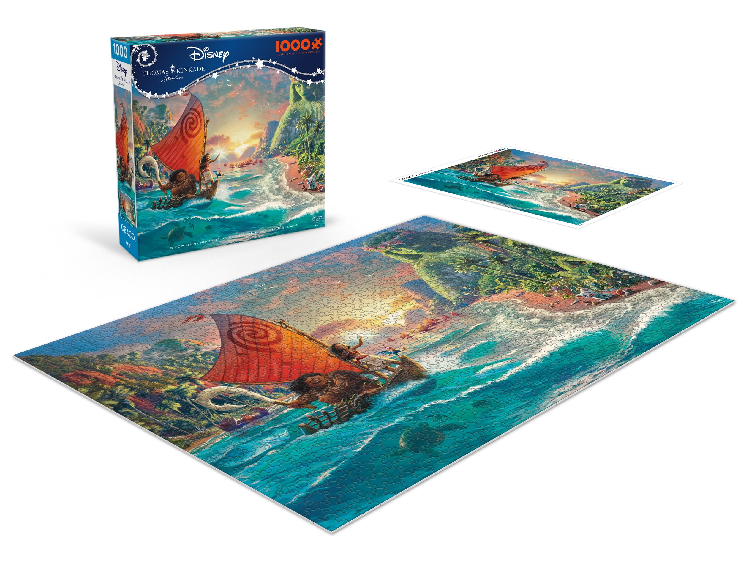 Ceaco, Disney Jigsaw Puzzle, Thomas Kinkade Moana 1000pc, Colorful