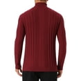 thumbnail image 3 of INSPIRE CHIC Men's Turtleneck Sweaters Solid Color Turtle Neck Warm Knitted Pullover Sweaters S Red, 3 of 6