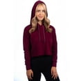 thumbnail image 2 of Next Level Womens Laguna Sueded Raw Edge Crop Hoodie, S, Maroon, 2 of 4