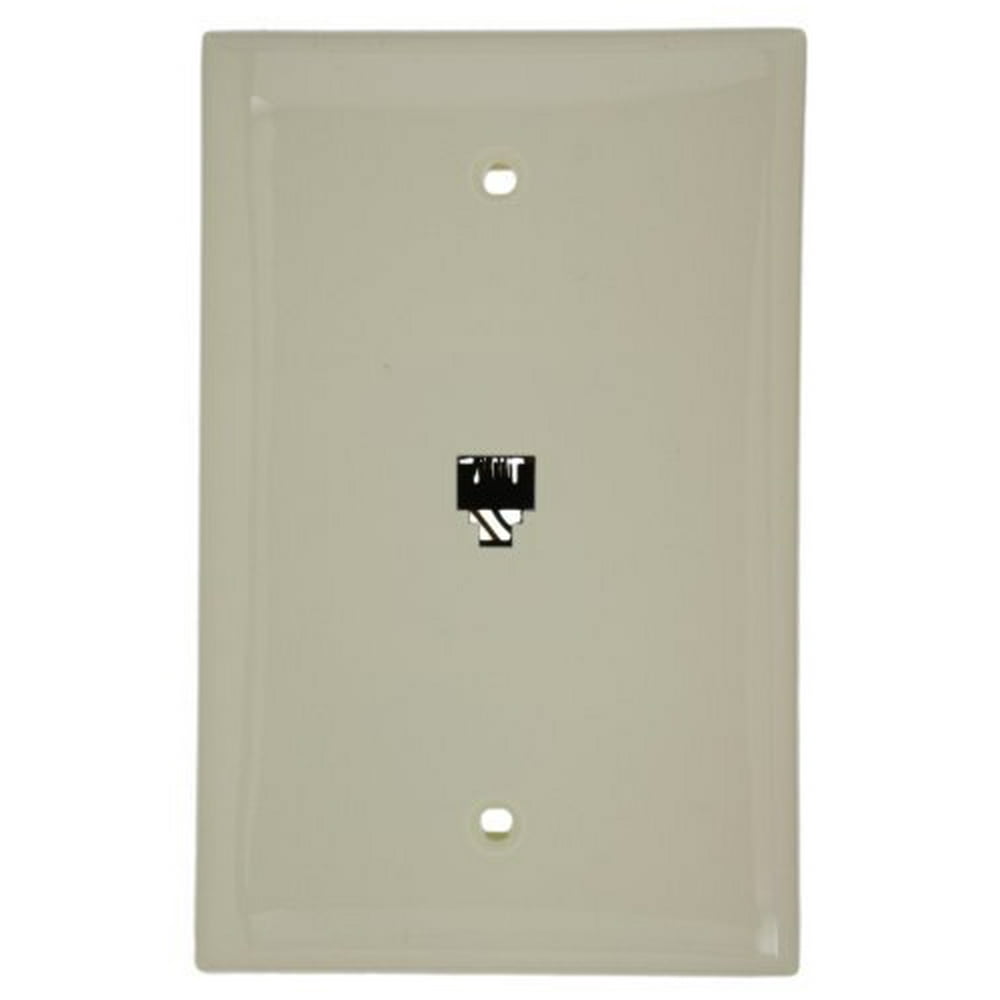 Almond LARGE Phone Jack Wall Plate 4Wire