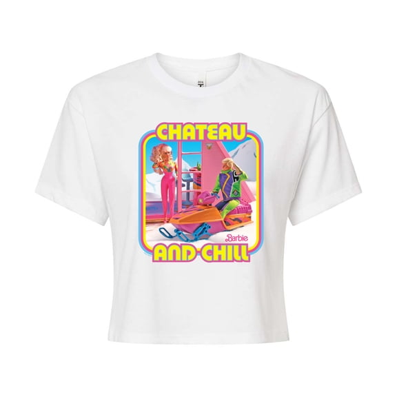 Barbie - Retro Chateau And Chill - Juniors Cropped Graphic T-Shirt