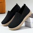 thumbnail image 3 of Knit Loafers for Women Orthopedic Walking Shoes Thick Soft Sole Antislip Casual Round Toe Slip on Flat Shoes Breathable Mesh Sneakers Black Size 7.5, 3 of 7
