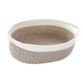 thumbnail image 3 of Cesta tejida con asa, cesta multiusos de cuerda de algodón, regalo decorativo para bebé blanco marrón, 3 of 9