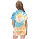 thumbnail image 5 of Odeerbi 2-12 Años Niños Niñas Pijama de Verano de Raso Con Solapa Muescada Camisa de Manga Corta Conjunto de Pantalones Cortos Suave Ropa de Dormir Tie-Dye Conjunto de Dos Piezas, 5 of 6