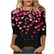 thumbnail image 2 of Xuyuer Valentines Day Lightweight Heart Pattern Tunic Spring Summer Shirts T-Shirts Graphic Tee Tops Womens Casual 3/4 Sleeve Shirts Dressy Round Neck Tops Fashion, 2 of 5