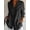 1Pack-Black, variant on Women's Casual Plain Wrinkle Fabric 3/4 Sleeve Front Button Up Lapel Shirts