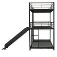 thumbnail image 5 of CHURANTY Metal Triple Bunk Beds with Slide Twin over Twin over Twin Size Bunk Bed for 3 Kids Teens Boys Girls with Ladder/Full-Length Guardrails, Black, 5 of 10