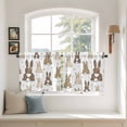 thumbnail image 3 of Brown Love Heart Bunny Tier Curtains, Polka Dot Rabbits Farmhouse Light Filtering Kitchen Curtains, 2Pcs Rod Pocket Half Window Treatments Panels for Sink Cafe Cabinet Camper 27.5x36 Inches, 3 of 9