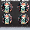 thumbnail image 4 of Electric Stove Burner Covers, Set of 4,White Round Cover for Gas Stovetop,8 and 10 Inch,Cute Llama with Flowers On Head, 4 of 5