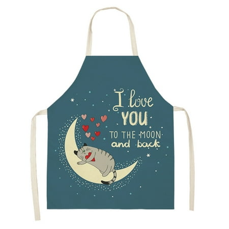 

Clearance Parent adult the Family Kitchen Valentine s Day Print Linen Family Aprons