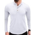 thumbnail image 2 of Sunloudy Men's Spring Autumn Casual Shirts Solid Color Long Sleeve Lapel Tops Button Shirts for Party, 2 of 5