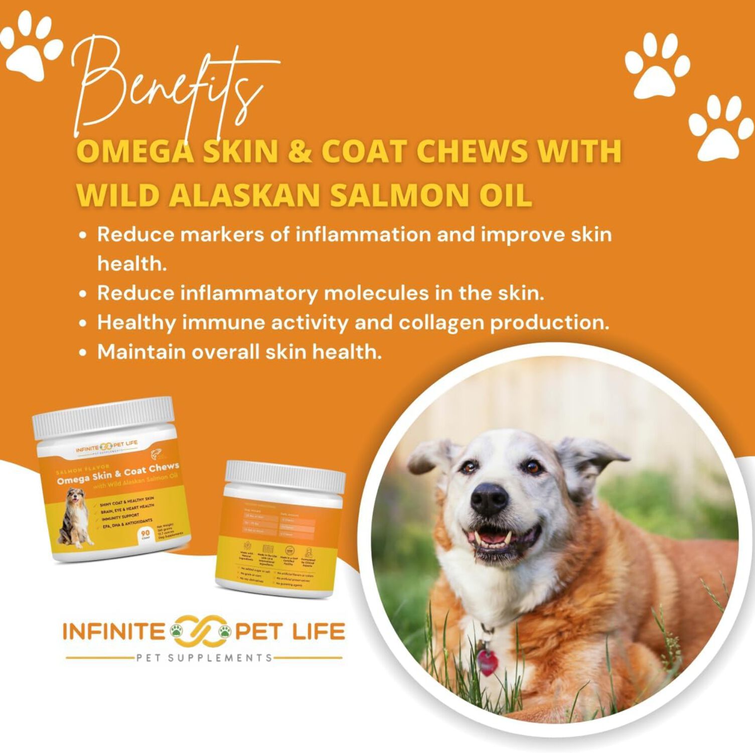 Salmon Flavor, Omega Skin & Coat Soft Chews with Wild Alaskan Salmon Oil