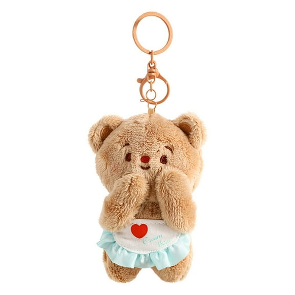 Aurgiarme Keychains Funny Butter Bear Keyrings Bear Christmas Gifts Christmas Birthday Party Vending Toy Supply