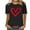Black, variant on ICHUANYI Womens Tops Summer Trendy Short Sleeve Crew Neck Heart Print T-shirt Casual Shirts