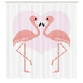 thumbnail image 3 of Ambesonne Kissing Shower Curtain, Pattern of 2 Flamingo Bird, 69"Wx70"L, White Blush, 3 of 5