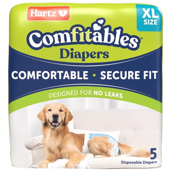 Pañales Desechables para Perros Hartz Comfitables Talla XL, Paquete de 5