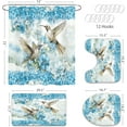 thumbnail image 6 of 4 Pcs HummingBird Floral Shower Curtain Set with Toilet Lid Cover and Rugs, Pink Glitter Bling Bathroom Decor Set with Shower Curtain and Rugs and Accessories, 6 of 6