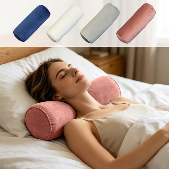 Viflosae Pillow Cases Pillow Cover 1 Pc Neck Roll Pillowcase With Zipper Round Pillowcase 5.9x15.7 In Cylindrical Pillow Cushion for Bedroom Living Room Sofa Solid Color