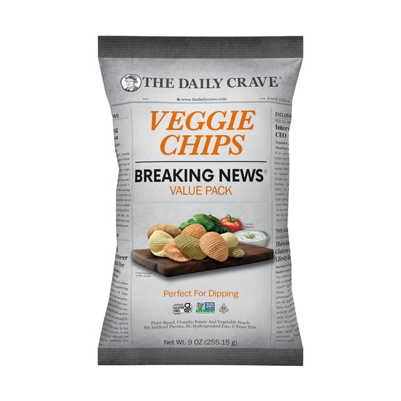 The Daily Crave Veggie Chips Value Pack, 9 Oz (Pack Of 6) Veggie Crisps, Kosher, Crunchy, Vegan
