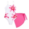 thumbnail image 2 of Kiijoy Girls Flower Print One Piece Swimsuit with Cover Up Skirt Bathing Suit, Sizes 12-16, 2 of 8