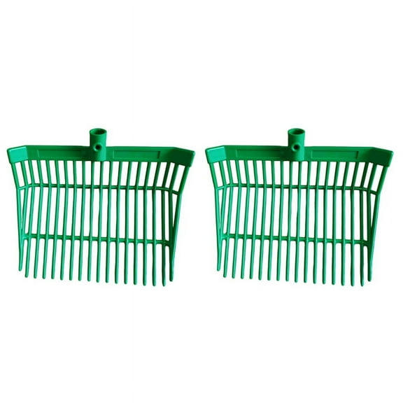 Manure Fork Replacement Head, Pitchfork Head, Horse Manure Rake, for Picking Up Manure, Stable Waste Removal,Green,2pcs