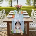 thumbnail image 4 of Table Runners 90 Inches Long Dress Scarves, Easter Bunny Farmhouse Coffee/Dining/Kitchen Table Runner for Living Room, Eggs Cute Rabbit Purple Wooden Grain Rustic 13x90 Inch, 4 of 9