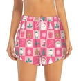 thumbnail image 4 of Lsque Pink Christmas Cheer Printed Women's Running Shorts with Liner Pockets,Elastic Quick Dry Workout Athletic Gym Yoga Shorts,Womens High Waist Shorts-Large, 4 of 9