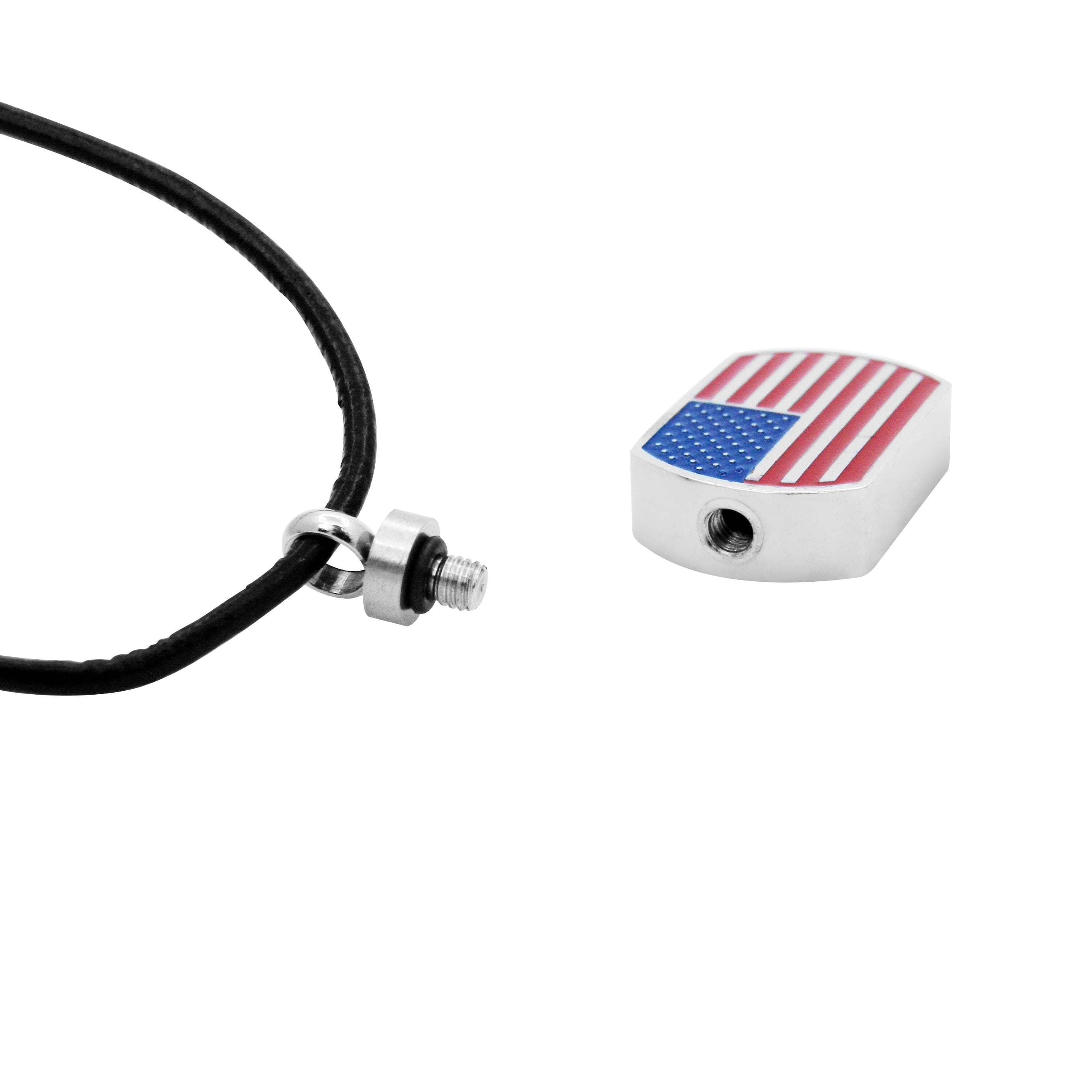 United States Flag Dog Tag Ashes Holder Cremation Urn Necklace for Ashes Memorial Keepsake Necklace Cremation Jewelry With Funnel Kit