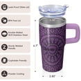 thumbnail image 3 of 20OZ Mandala psychedelic style Pattern Stainless Steel Coffee Travel Cup Insulated Tumbler with Handle Lid Straw, 3 of 6