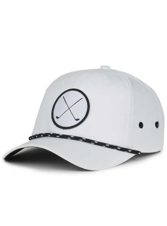Signatures Structured Crossed Golf Clubs Baseball Style Hat, White, Adult