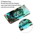 thumbnail image 6 of SaniMore for iPhone 14 6.1" 2022 Wallet Case, Color Painting Pattern with Kickstand Card Slots Detachable Wrist Strap Grils Women PU Leather Case Magnetic Clasp for iPhone 14, Green Eyes, 6 of 8