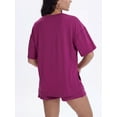 thumbnail image 2 of MINTREUS Womens 2 Piece Lounge Sets Crew Neck Short Summer Pajama Set Airport Travel Outfits with Pockets, 2 of 8