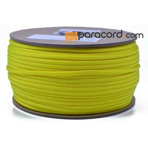 Bored Paracord Brand 550 Type III Paracord - Neon Yellow - 250 Feet Spool