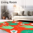 thumbnail image 2 of ODIKA 2'x3' Machine Washable Non-Slip Area Rug, Playful Succulent Illustration with Whimsical Green Plant Motifs High Traffic Rug, Red, 721911, 2 of 7
