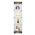 thumbnail image 2 of Miekor Furniture LED lights Glass Display Cabinet 4 Shelves with Door, Floor Standing Curio Bookshelf for Living Room Bedroom Office, 64.7"*16.7"*14.3", Black 27002, 2 of 9