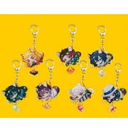 ZILEFSILK Cute Anime Demon Slayer Acrylic Figure Keychain Set Vision Cosplay Stand Merch for Girls