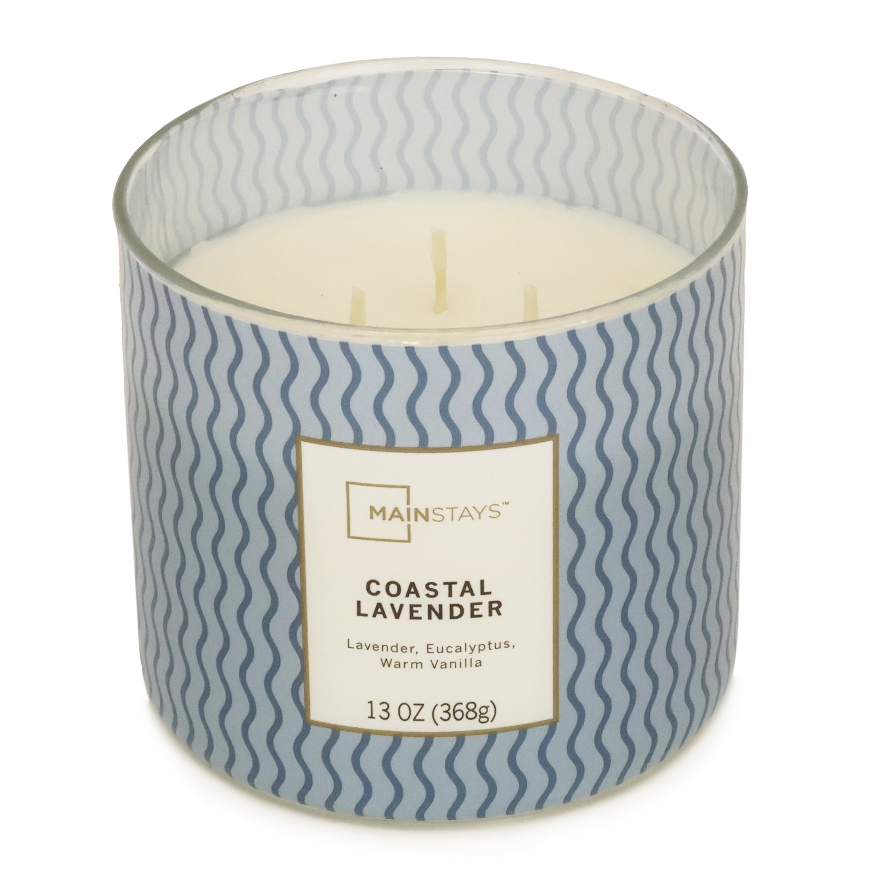 Mainstays 3-Wick Textured Wrap Coastal Lavender, 13-Ounce