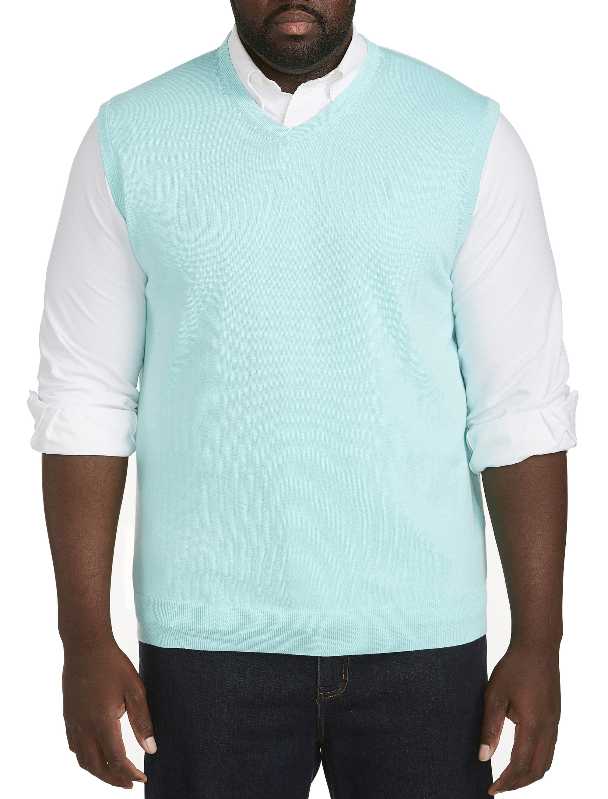 V-Neck Sweater Vest, Aruba Blue, 1XL 