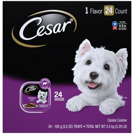 CESAR Wet Dog Food Classic Loaf in Sauce Filet Mignon Flavor Multipack, (24) 3.5 oz. (Best Wet Dog Food For Chihuahua)