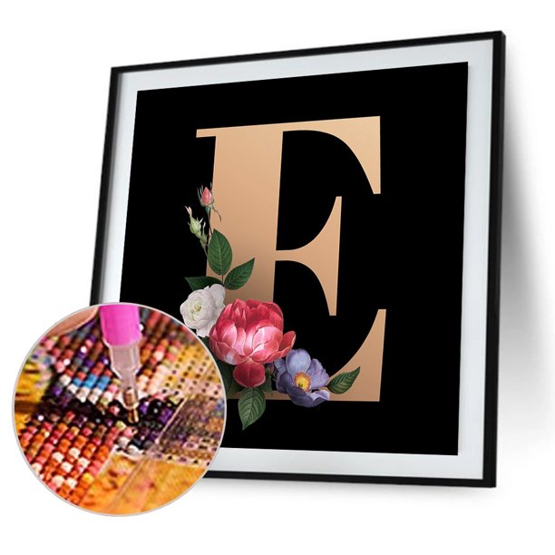 Cuadros Decorativos 5D diamante pintura DIY flor letra E completo redondo taladro pared decoración Rhinestone Ehuebsd Nuevos Originales