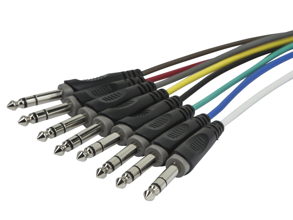 Monoprice 8-Channel 1/4 Inch TRS Male to 1/4 Inch TRS Male Snake 26AWG Cable C/d - 20 Feet With 8 Balanced Mono / Unbalanced Stereo Lines