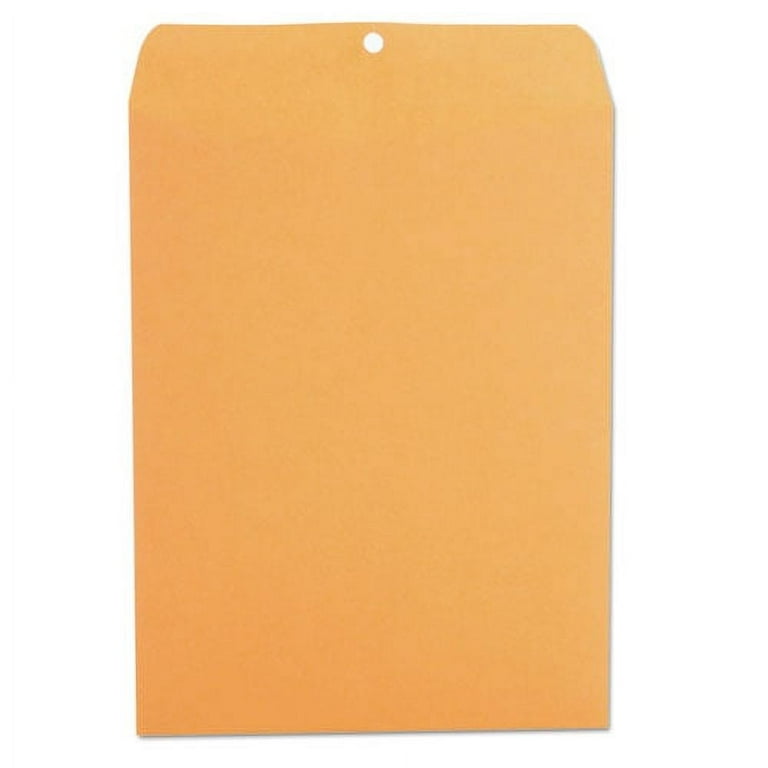 Kraft Clasp Envelope, #93, Square Flap, Clasp/Gummed Closure, 9.5 x 12.5, Brown Kraft, 100/Box