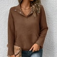 thumbnail image 6 of Sevevn Womens Sweatshirt Casual Textured Long Sleeve Henley Button V Neck Loose Pullover 2025 Trendy Fall Outfits Tops, 6 of 9