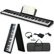 GPP-106 88-Key Folding Digital Piano with MIDI & Bluetooth - Semi-Weighted Keys, Includes Handbag & Headphones - Perfect for Piano Lovers at Home or On-the-Go