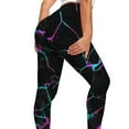 thumbnail image 4 of YUEHUA Women's Marble Print Honeycomb Yoga Leggings, Tummy Control Butt Lifting Pants, High Waist Compression Workout Tights, 4 of 6