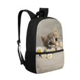 thumbnail image 2 of Uourmeti Cat and Daisy Print Daypack, Fashion Backpack 17 Inchs Stylish Polyester Backpack for School Travel, 2 of 6
